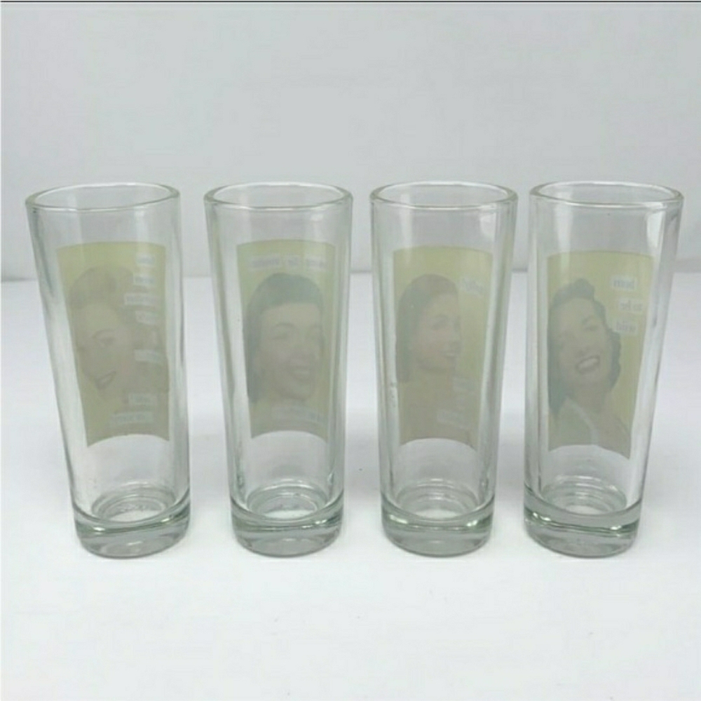 Anne Taintor Retro Shot Glass Set - Vintage Face Designs (Set Of 4) NIB! - Picture 4 of 11